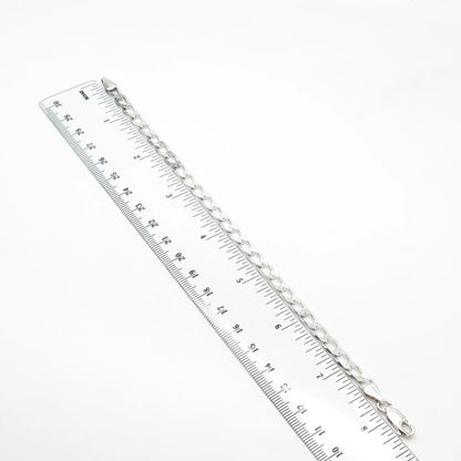 925 Sterling Silver Vintage Italy Cuban Link Bracelet 8.25"