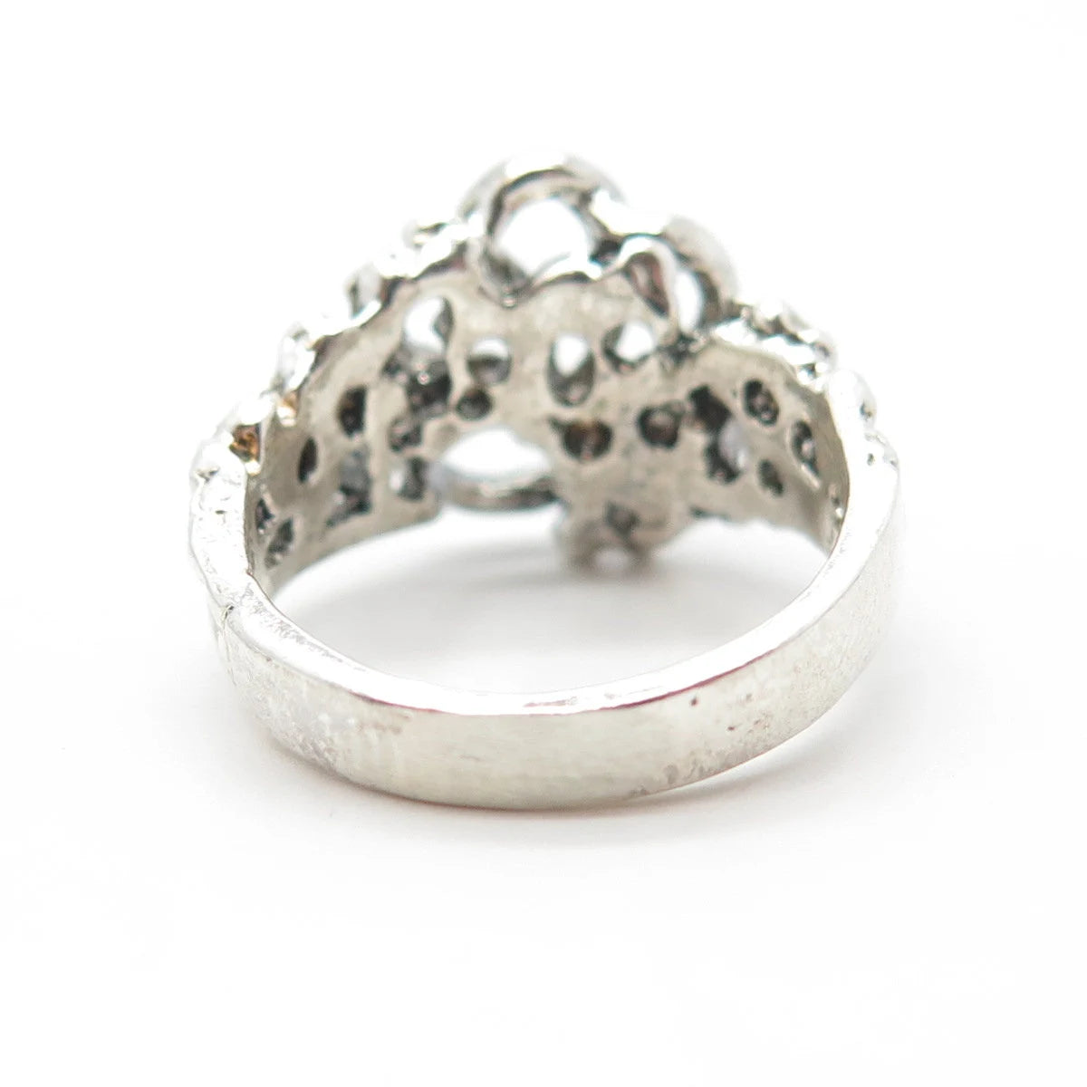 925 Sterling Silver Vintage Swirl Modernist Ring Size 5.5