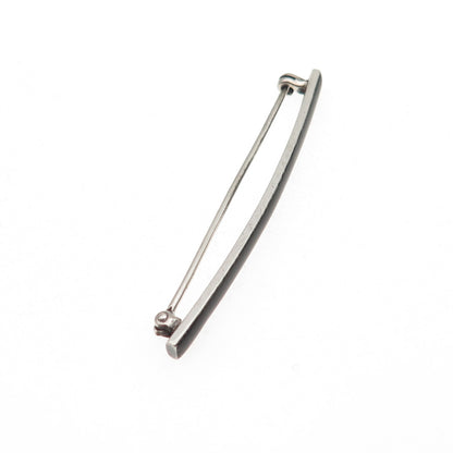 925 Sterling Silver Antique Art Deco Enamel Bar Pin Brooch
