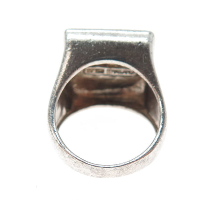 CHAPAL ZENRAY 925 Sterling Silver Vintage Modernist Wavy Ring Size 8.25