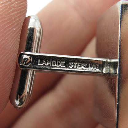 LAMODE 925 Sterling Silver Antique Art Deco Engraved Cufflinks