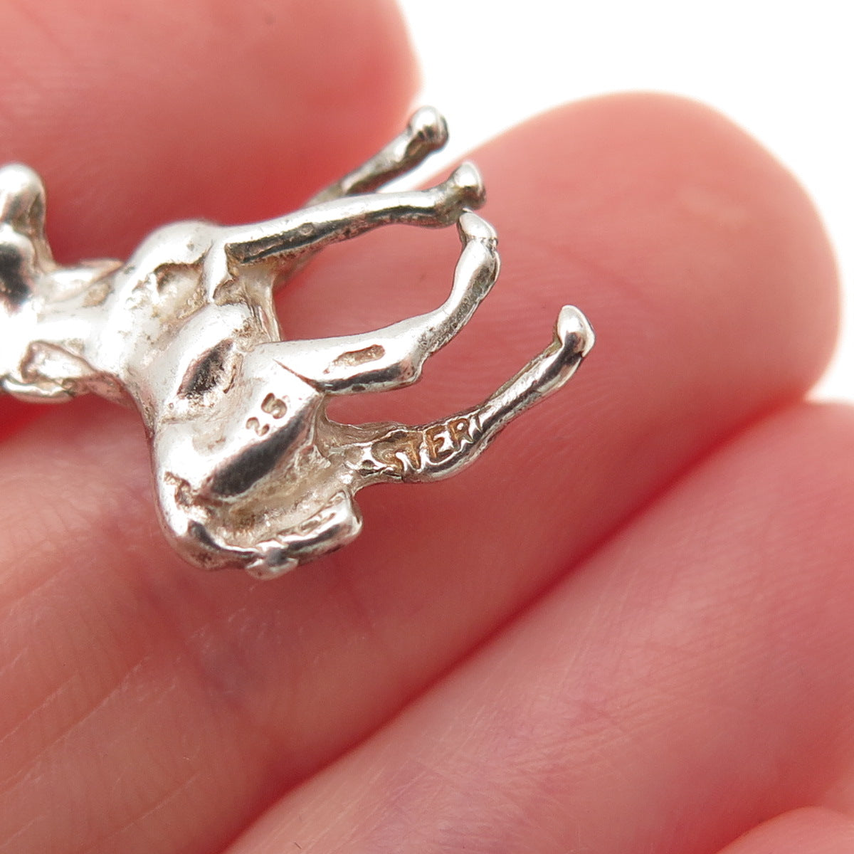 925 Sterling Silver Vintage Horse Mini 3D Charm Pendant