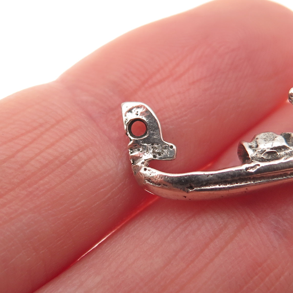 925 Sterling Silver Vintage Venetian Gondola Oxidized Charm Pendant