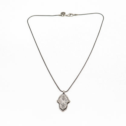 Silpada 925 Sterling Silver Vintage Hamsa Oxidized Spiga Chain Necklace 16"