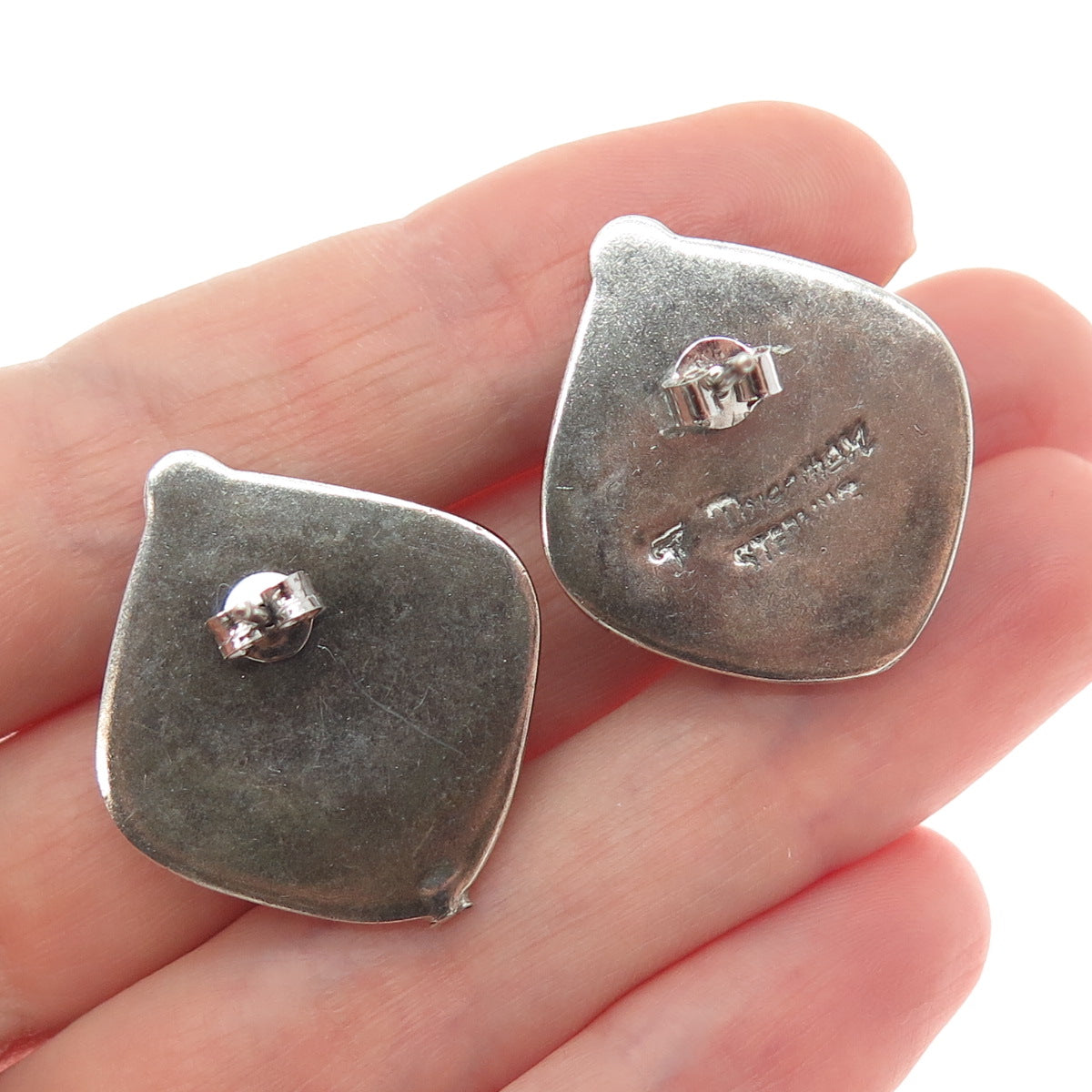 ECHO OF THE DREAMER Sterling Vintage Real Black Onyx Hematite Oxidized Earrings