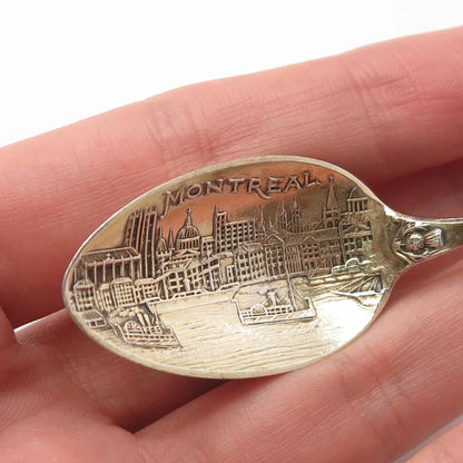 925 Sterling Silver Antique Canada Roden Bros. Colorful Enamel "Montreal" Spoon