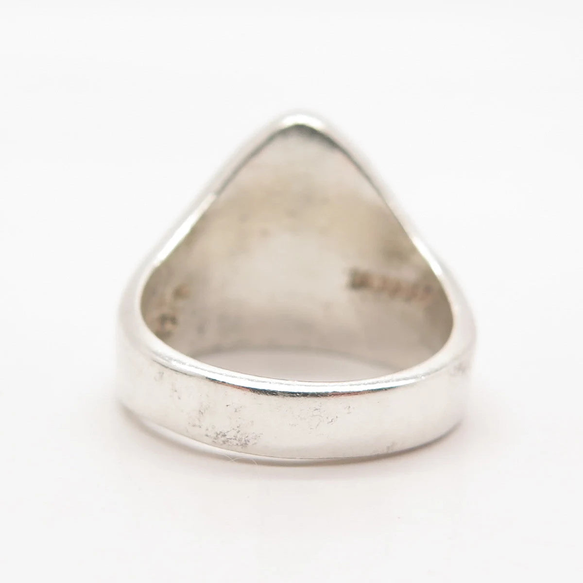 925 Sterling Silver Vintage Mexico Ribbed Shark Fin Statement Ring Size 7.75