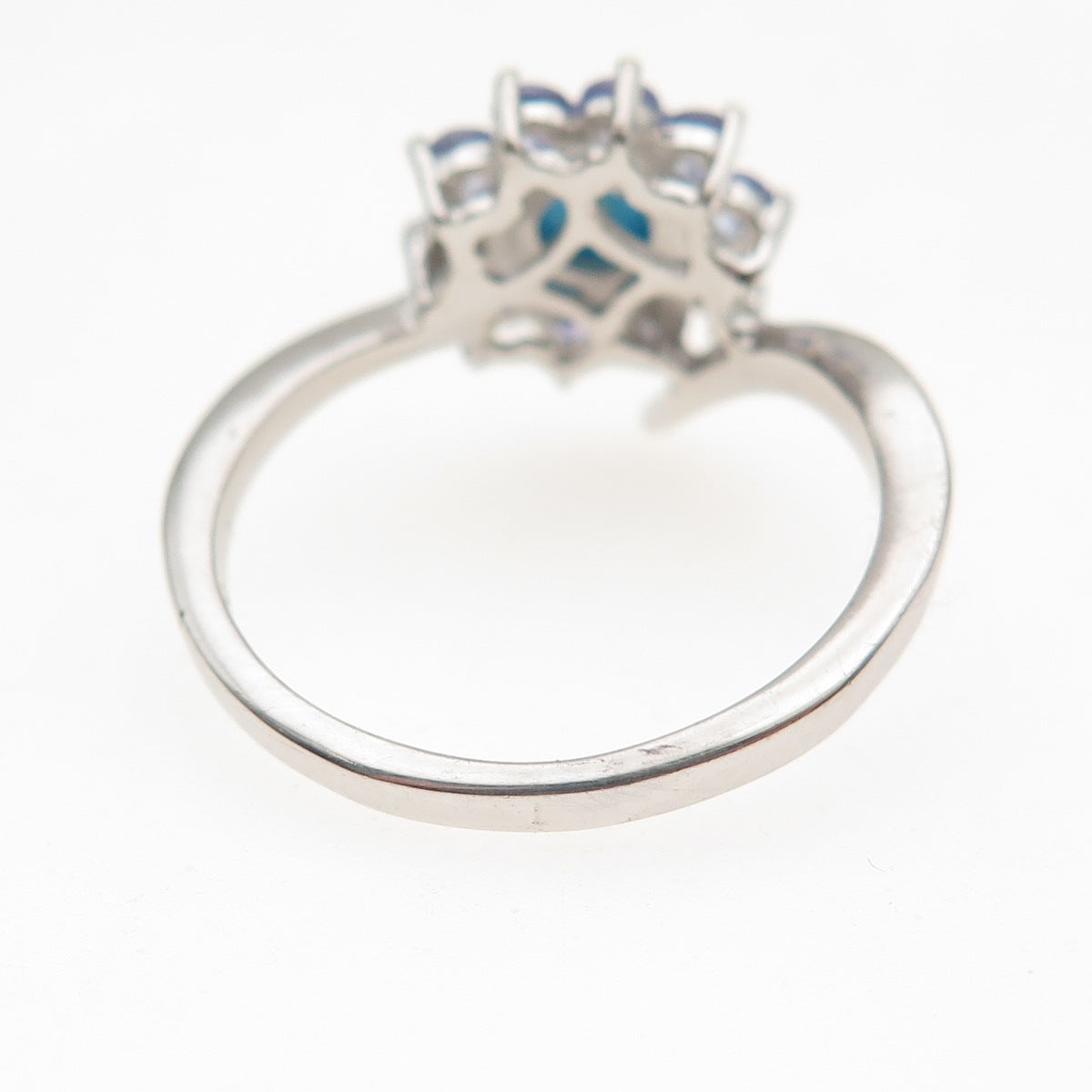 Chuck Clemency 925 Sterling Silver Real Turquoise & Tanzanite Ring Size 8.25