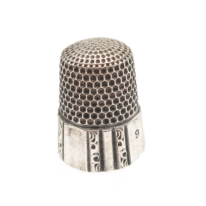 Simons Bros 925 Sterling Silver Antique Art Deco Sewing Thimble Size 9