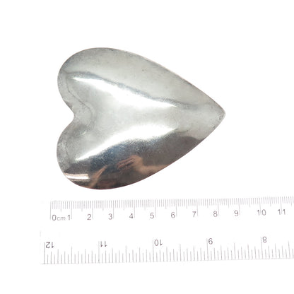 SAM LOVATO KEWA Old Pawn Sterling Silver Vintage Heart Oxidized Brooch / Pendant