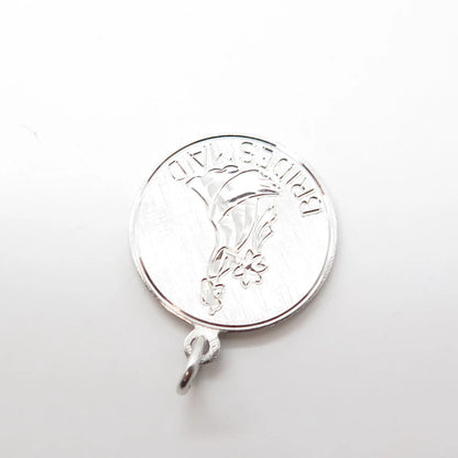 925 Sterling Silver Vintage Elco "Bridesmaid" Wedding Charm Pendant