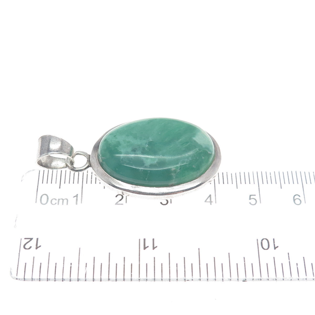 925 Sterling Silver Vintage Real Cabochon Royston Turquoise Charm Pendant