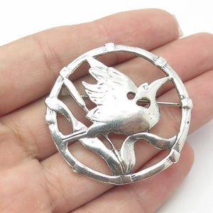925 Sterling Silver Vintage Stork Bird Pin Brooch