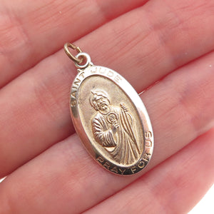 Chapel 925 Sterling Silver 2-Tone Vintage St. Jude Religious Charm Pendant