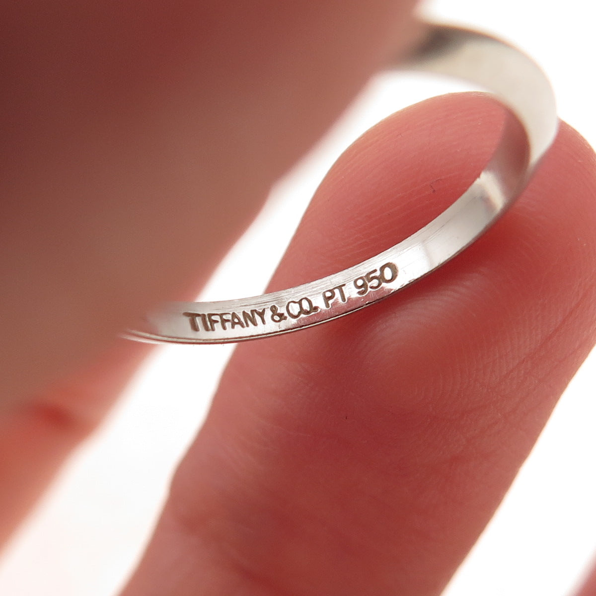 Tiffany & Co. 950 Platinum Vintage Knife-Edge Wedding Band Ring Size 6