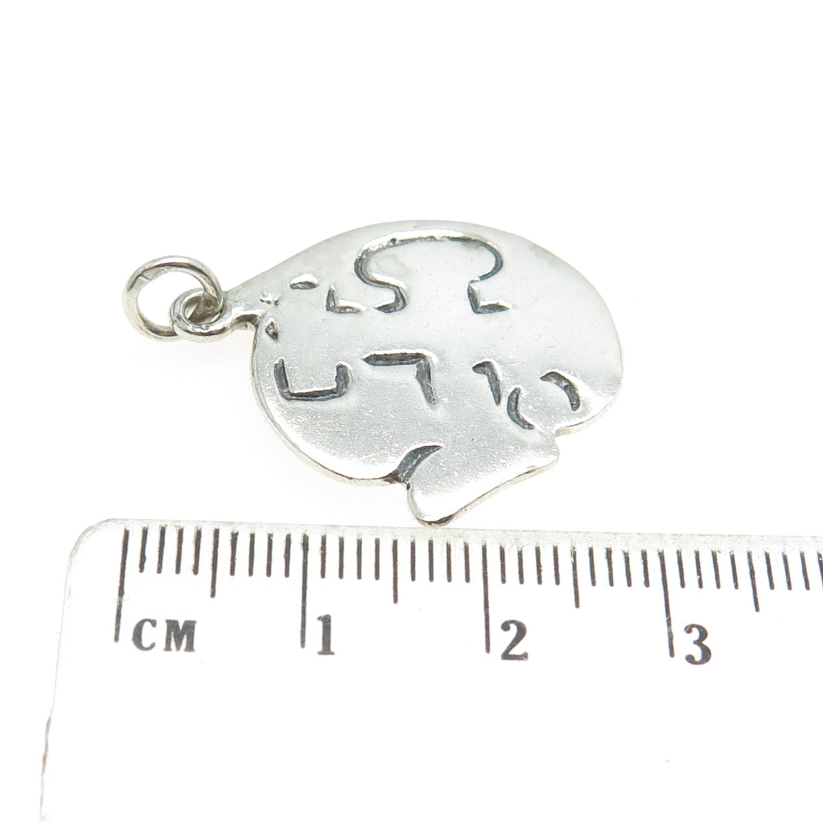 925 Sterling Silver Vintage Modernist Engraved Pendant