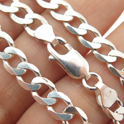 925 Sterling Silver Vintage Curb Chain Necklace 22"