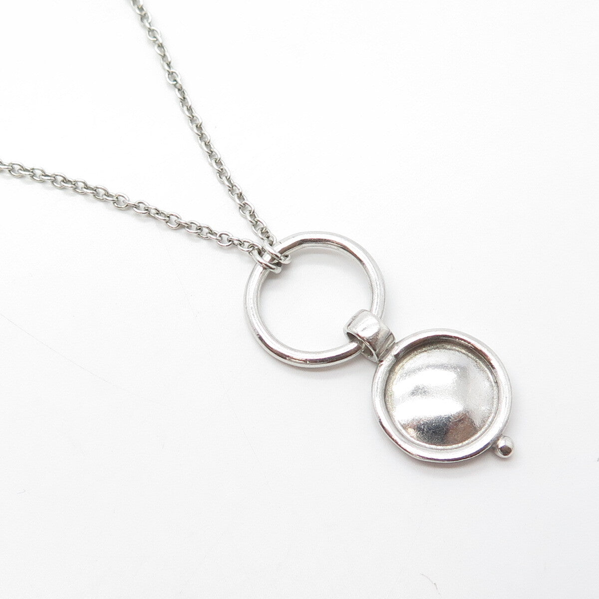 925 Sterling Silver Italy PIQUE Talisman Rolo Chain Necklace 20"