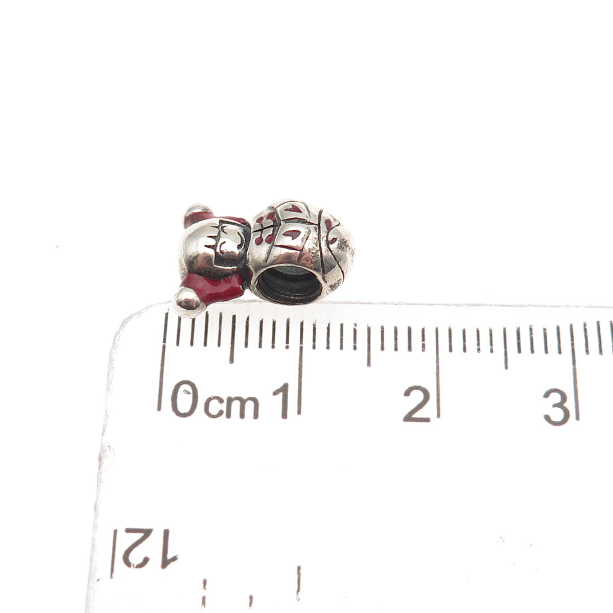 Chamilia 925 Sterling Silver Enamel Japanese Geisha Doll Slide Bead Charm
