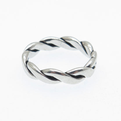 925 Sterling Silver Vintage Twisted Band Ring Size 6.25