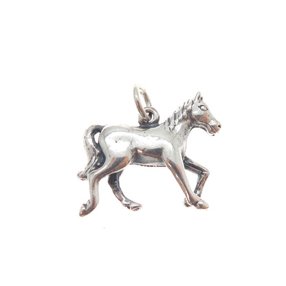 MAISELS INDIAN TRADING Sterling Silver Vintage Horse Oxidized Charm Pendant