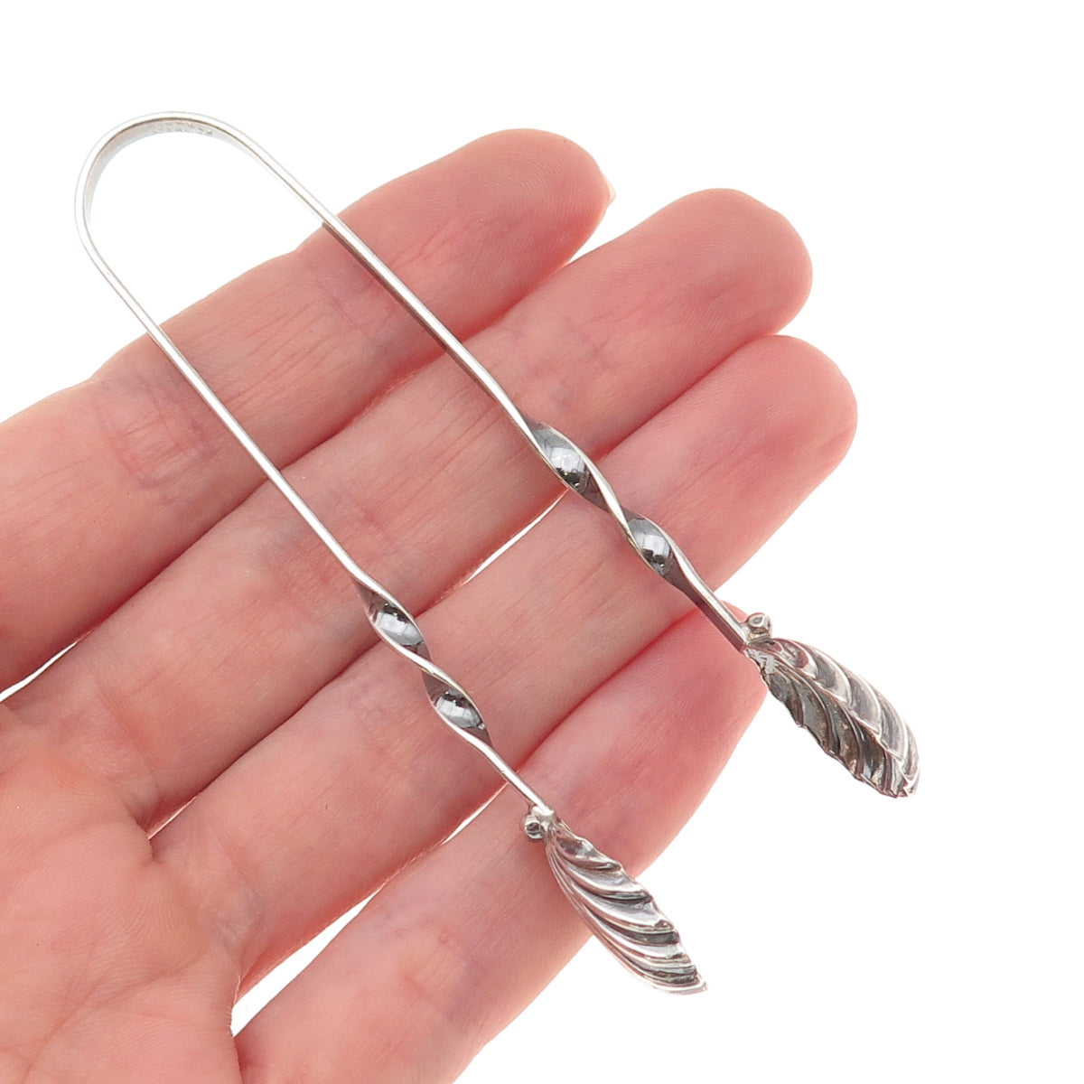 Michele 925 Sterling Silver Antique Art Deco Seashell Oxidized Sugar Tongs