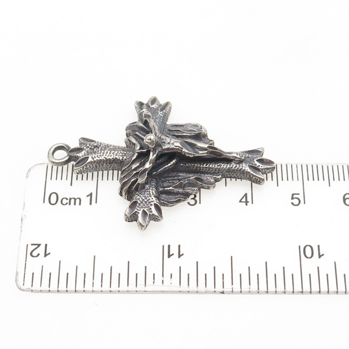 925 Sterling Silver Vintage Crucifix Cross Oxidized Pendant