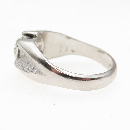 Vargas Sterling Silver Antique Art Deco Rhinestone Engagement Ring Size 11.75