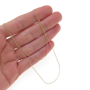 925 Sterling Silver Gold Plated Double Cable Chain Necklace 16-18"