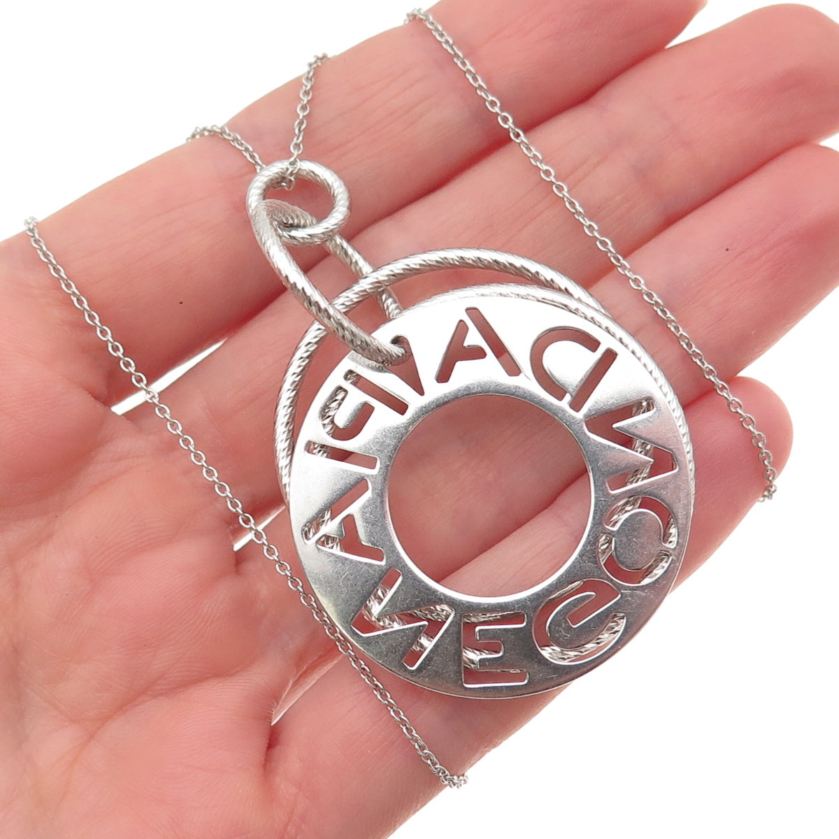 Pianegonda 925 Sterling Silver Italy Multi-Disc Cable Chain Necklace 18"