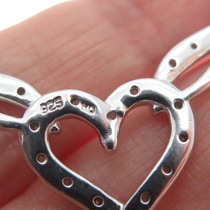 CHARLES WINSTON 925 Sterling Real Diamond Heart Infinity Centerpiece Pendant