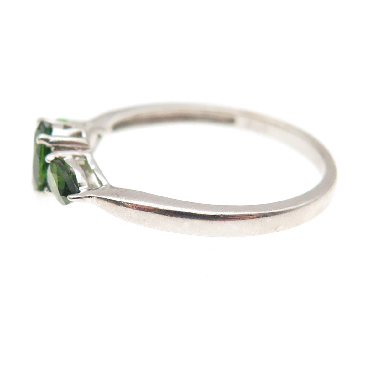 Chuck Clemency Sterling Silver Real Oval & Pear-Cut Chrome Diopside Ring Size 8