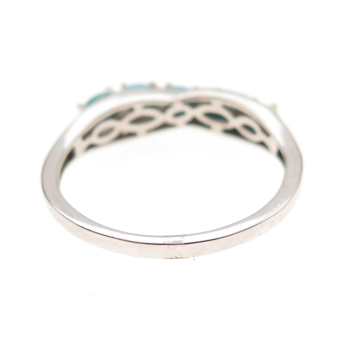 Chuck Clemency 925 Sterling Silver Real Turquoise & Peridot Wavy Ring Size 9