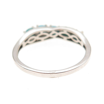 Chuck Clemency 925 Sterling Silver Real Turquoise & Peridot Wavy Ring Size 9