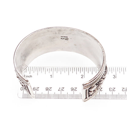 Jeanette Dale Navajo Old Pawn Sterling Vintage Floral Adjustable Bracelet 6.75"