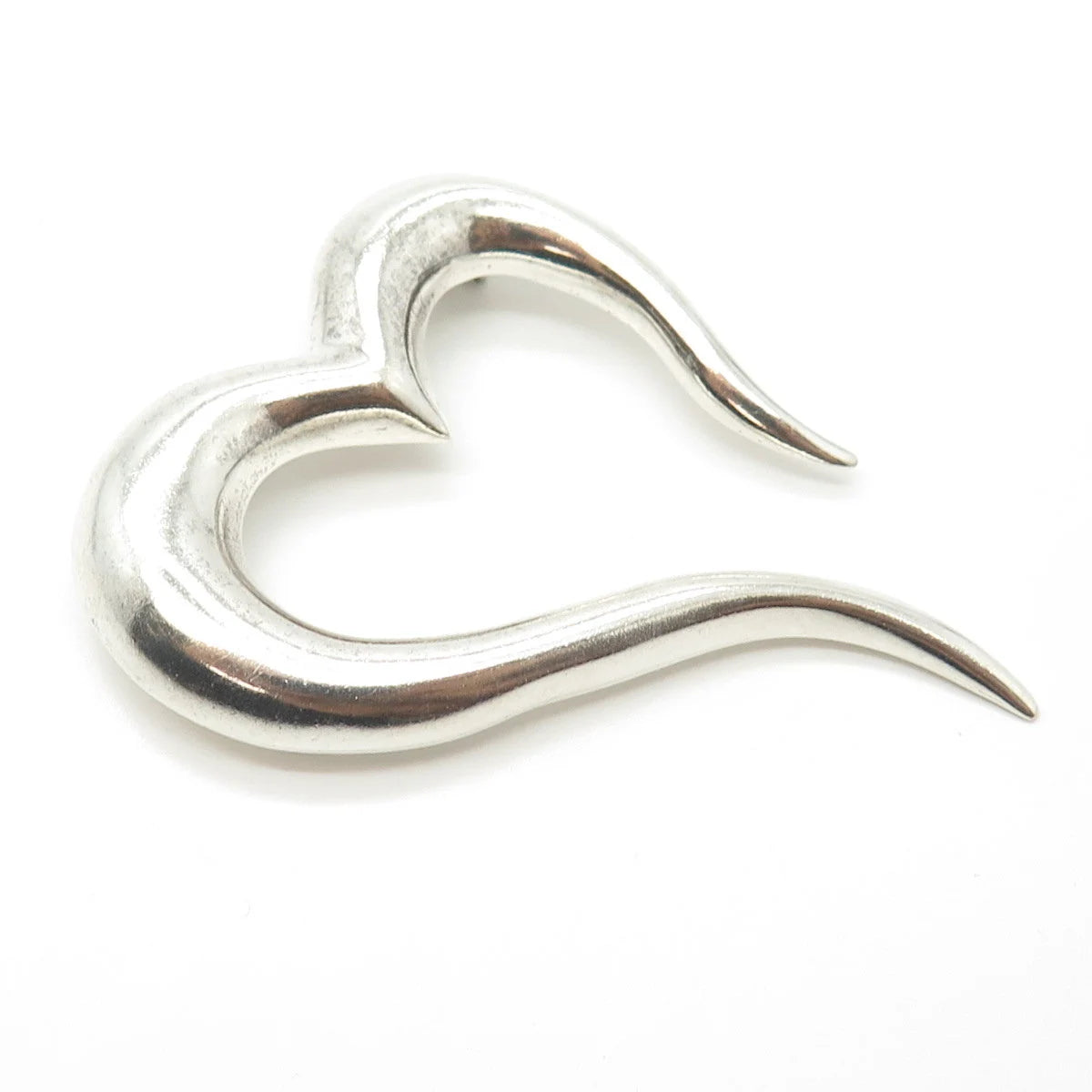 925 Sterling Silver Vintage Mexico Open Heart Pin Brooch
