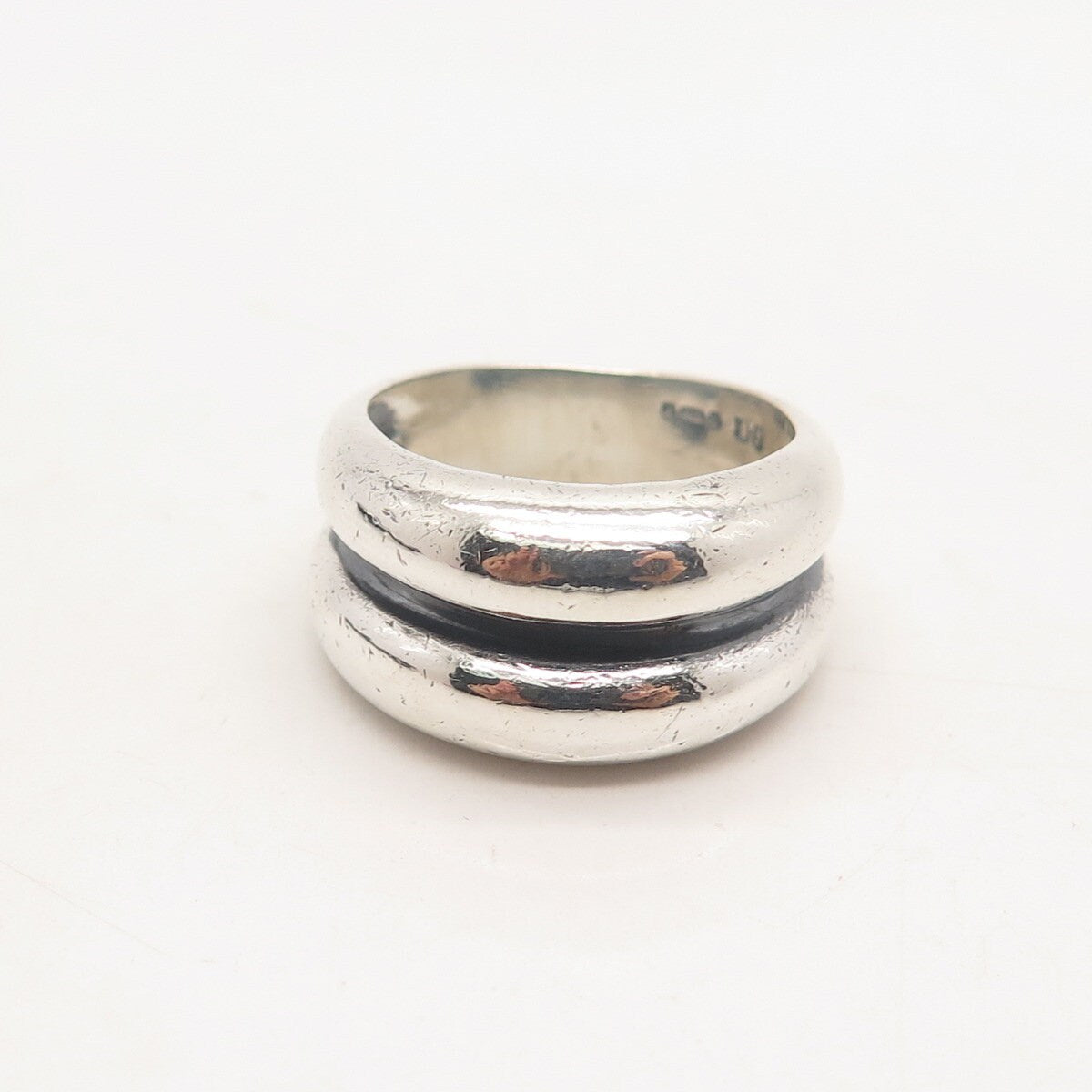 925 Sterling Silver Vintage Concave Ring Size 6.5