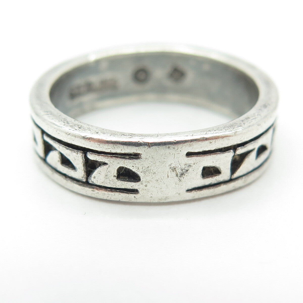 SUN WEST 925 Sterling Silver Vintage Native Symbol Band Ring Size 7