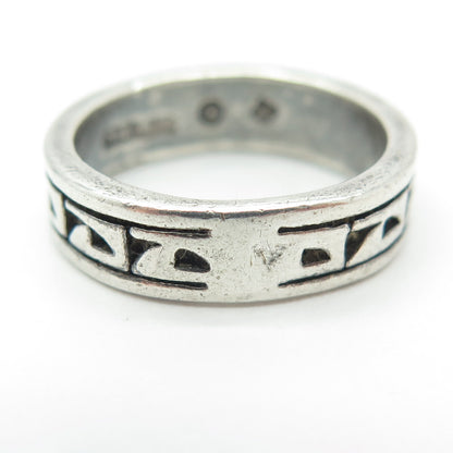 SUN WEST 925 Sterling Silver Vintage Native Symbol Band Ring Size 7