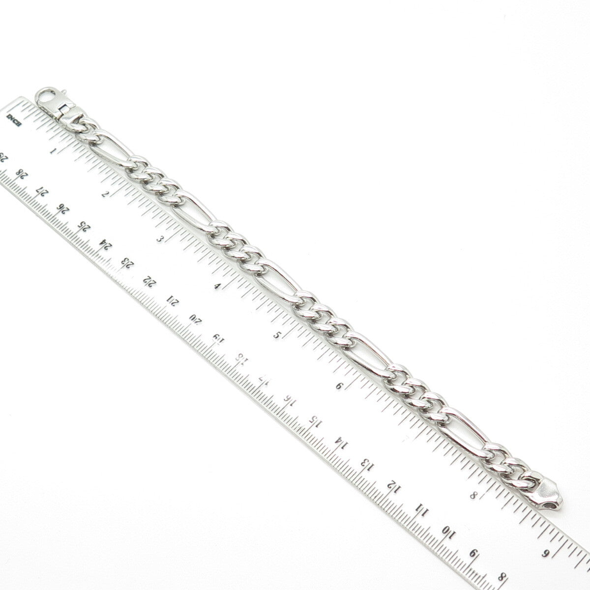925 Sterling Silver Vintage Phillip Gavriel Italy Figaro Link Bracelet 8.25"