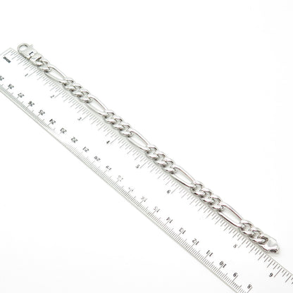 925 Sterling Silver Vintage Phillip Gavriel Italy Figaro Link Bracelet 8.25"