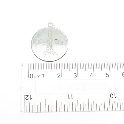 Rosecraft Sterling Silver Vintage Engraved Kings Island Round Tag Charm Pendant