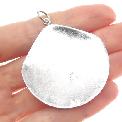 CHAPAL ZENRAY 925 Sterling Silver Vintage Seashell Oxidized Charm Pendant