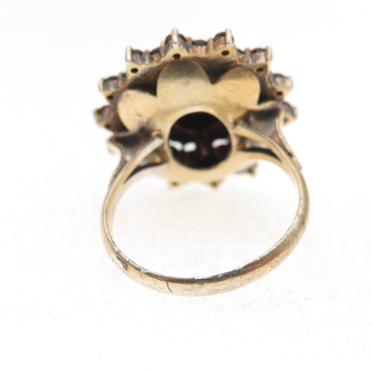 900 Silver Gold Filled Antique Czechia Real Bohemian Garnet Ring Size 6