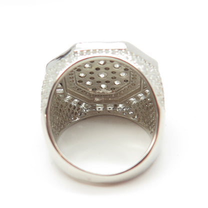 925 Sterling Silver Multi-C Z Domed Ring Size 8.25