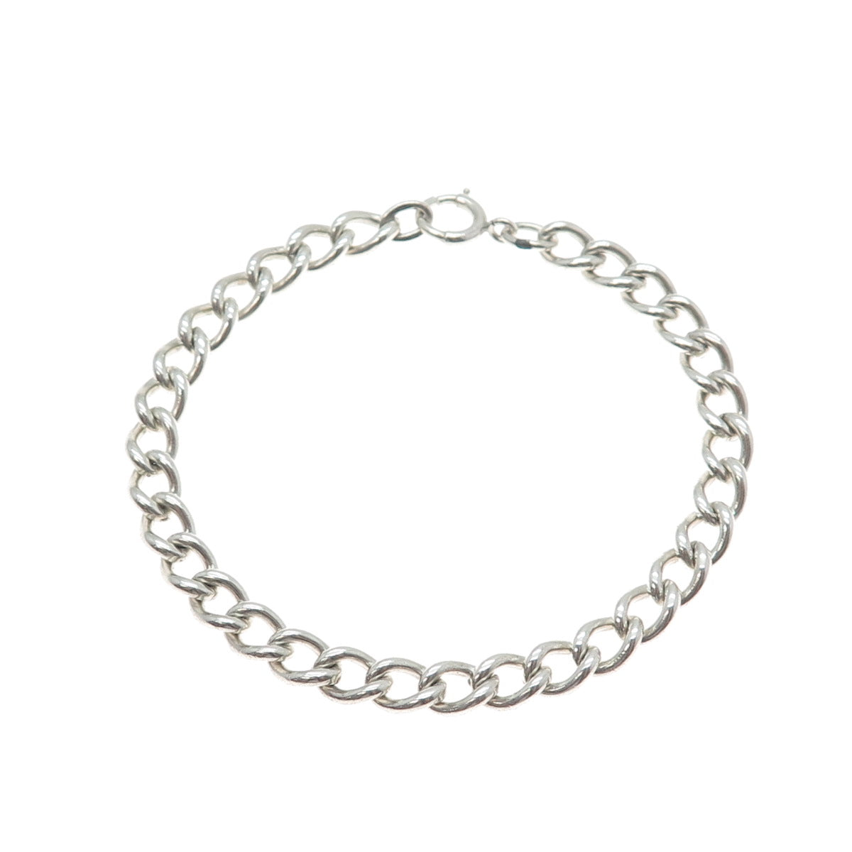 BINDER BROTHERS 925 Sterling Silver Antique Art Deco Curb Link Bracelet 7"