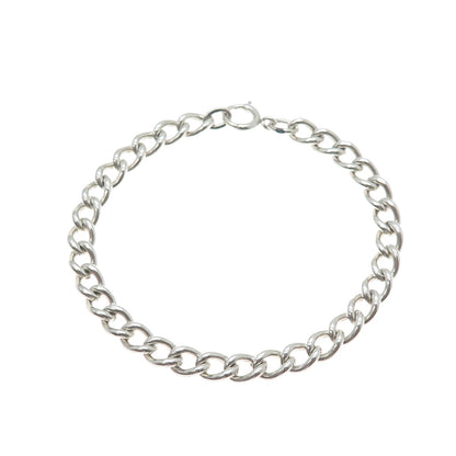 BINDER BROTHERS 925 Sterling Silver Antique Art Deco Curb Link Bracelet 7"