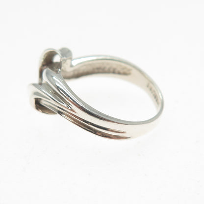 925 Sterling Silver Vintage Modernist Ring Size 6.75