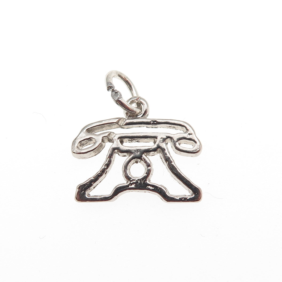 925 Sterling Silver Vintage Retro Phone Mini Charm Pendant