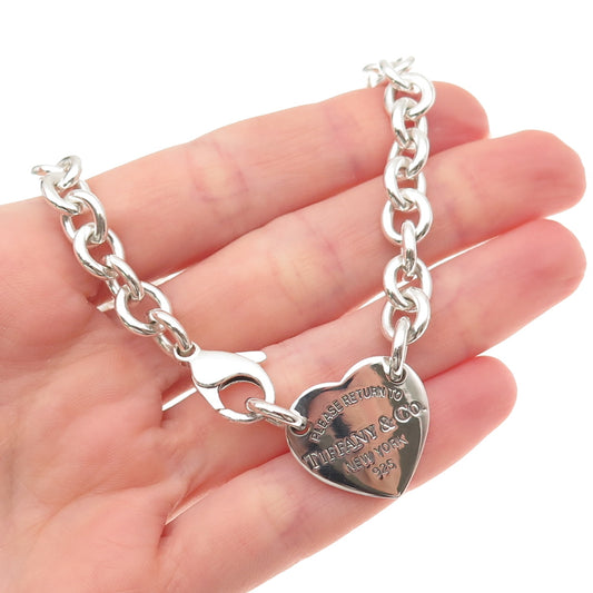 Tiffany & Co. Sterling Silver Vintage Return to Tiffany Heart Chain Necklace 14"